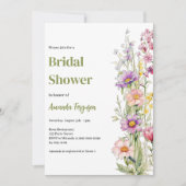 Invitation Fête des mariées rose floral (Devant)