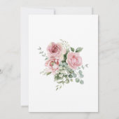Invitation Fête des mariées rose Floral Aquarelle moderne (Dos)