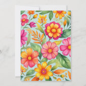 Invitation Fête des mariées rose Floral Bleu mexicain Fiesta (Dos)