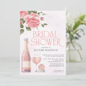 Invitation Fête des mariées Rosé Floral Vin (huile disponible (Debout devant)