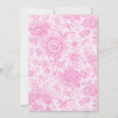 Invitation Fête des mariées rose florale élégante (Dos)