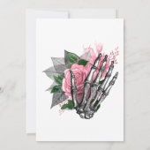 Invitation Fête des mariées rose florale gothique squelette (Dos)