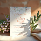 Invitation Fête des mariées rose Garden Tea Party