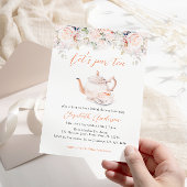 Invitation Fête des mariées rose Garden Tea Party