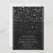 Invitation Fête des mariées rose Gold & Black Confetti Splatt (Devant)