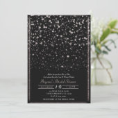 Invitation Fête des mariées rose Gold & Black Confetti Splatt (Debout devant)