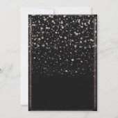 Invitation Fête des mariées rose Gold & Black Confetti Splatt (Dos)