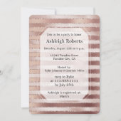 Invitation Fête des mariées rose Gold Blush Pink Stripes Glit (Devant)