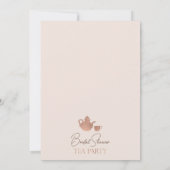 Invitation Fête des mariées rose Gold Boho Floral Tea Party (Dos)