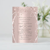 Invitation Fête des mariées Rose Gold Confetti Sweet 16e (Debout devant)
