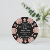 Invitation Fête des mariées rose Gold Parties scintillant Pok (Debout devant)