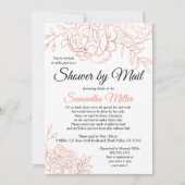 Invitation Fête des mariées rose Gold Sketched Flowers par co (Devant)