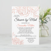 Invitation Fête des mariées rose Gold Sketched Flowers par co (Debout devant)