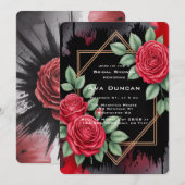 Invitation Fête des mariées Rose gothique (Devant / Derrière)