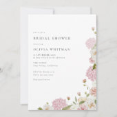 Invitation Fête des mariées rose Hydrangea Roses blanches (Devant)