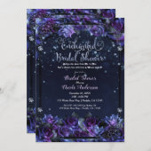 Invitation Fête des mariées Rose Imaginaire violet enchantée (Devant / Derrière)
