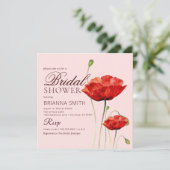 Invitation Fête des mariées Rose minimale d'amour rouge (Debout devant)