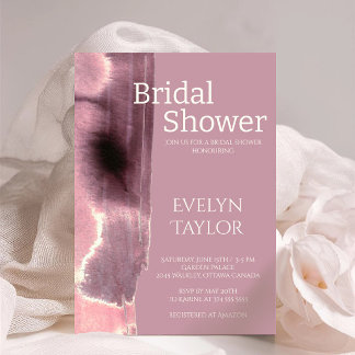 Invitation Fête des mariées Rose minimaliste moderne Mauve Du