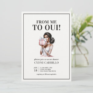 Invitation Fête des mariées rose moderne afro-américain