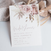 Invitation Fête des mariées Rose moderne Boho Dusty