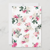 Invitation Fête des mariées Rose moderne Hot Pink Blush Peony (Dos)