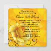 Invitation Fête des mariées rose noire et jaune (Dos)