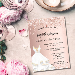 Invitation Fête des mariées rose or blanc robe luxe
