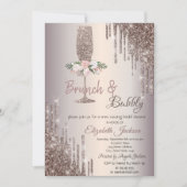 Invitation Fête des mariées Rose or Brunch & Bubbly (Devant)