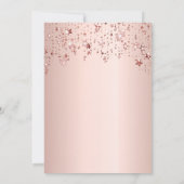 Invitation Fête des mariées rose or cuivre gouttes étoiles (Dos)