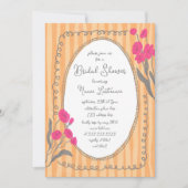 Invitation Fête des mariées rose Orange Whimsical Peint À La  (Devant)