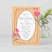 Invitation Fête des mariées rose Orange Whimsical Peint À La  (Debout devant)