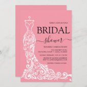 Invitation Fête des mariées rose pâle (Devant / Derrière)
