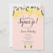 Invitation Fête des mariées rose pâle au citron principal (Devant)