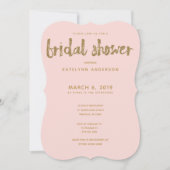 Invitation Fête des mariées rose pâle Parties scintillant or (Devant)