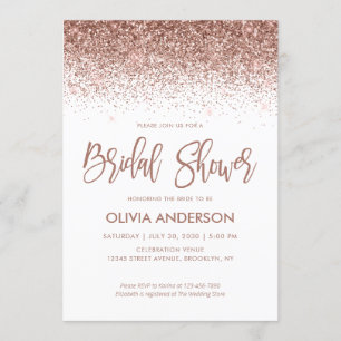 Invitation Fête des mariées rose Parties scintillant or Spark