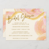 Invitation Fête des mariées rose passoire Abstraite (Devant / Derrière)