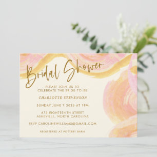 Invitation Fête des mariées rose passoire Abstraite