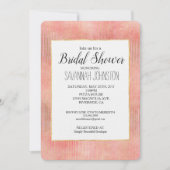 Invitation Fête des mariées rose Pink Gold Stripes (Devant)