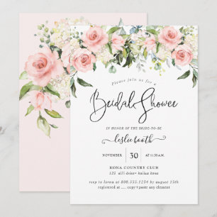 Invitation Fête des mariées Rose PixDezines Watercolor Blush