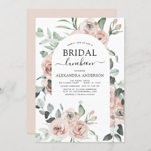 Invitation Fête des mariées rose poussiéreuse Luncheon Green