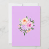 Invitation Fête des mariées Rose rose chaud Lilac brillant (Dos)