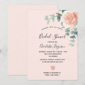 Invitation Fête des mariées rose rose rose rose rose rose ver (Devant / Derrière)