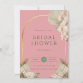 Invitation Fête des mariées rose rousse moderne (Devant)