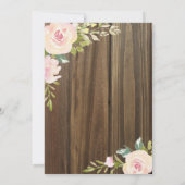Invitation Fête des mariées Rose rustique (Dos)