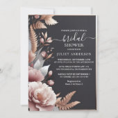 Invitation Fête des mariées Rose soie rose Boho Peony Dusty (Devant)