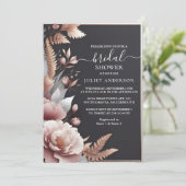 Invitation Fête des mariées Rose soie rose Boho Peony Dusty (Debout devant)