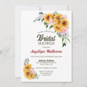 Invitation Fête des mariées rose tournesol (Devant)