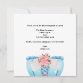 Invitation Fête des mariées Rose Turquoise Blanc Corset Rose  (Dos)