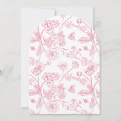 Invitation Fête des mariées rose victorienne florale élégante (Dos)