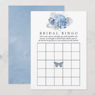 Invitation Fête des mariées Rose Vintage Pastel Blue et Silve